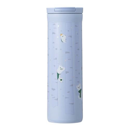 

Starbucks Stainless Steel Bottle, Ermine & Long-tailed Tit Design, Blue, 473ml, 2024, Gift, Water Bottle, Tumbler