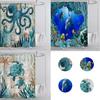Eco-friendly Sea Turtle Octopus Shower Curtain Featuring Soft Polyester Fiber And Easy Installation Hooks
