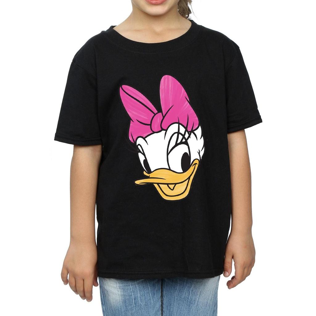 Disney Girls Daisy Duck Head Painted Cotton T-Shirt