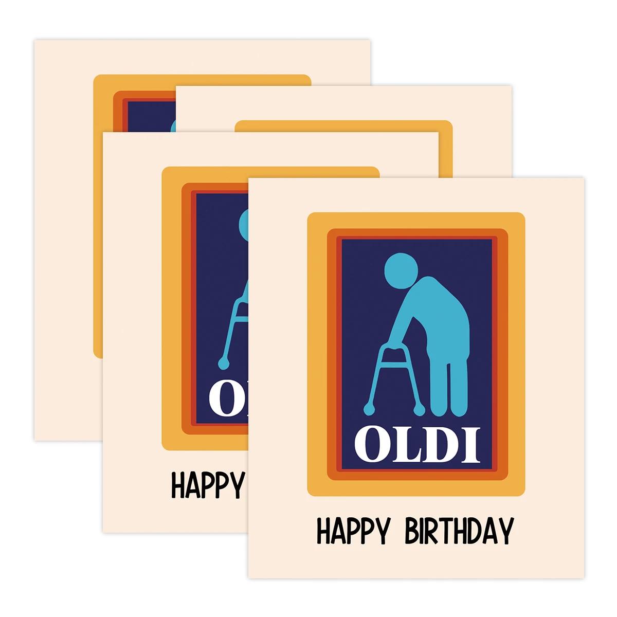 

4pcs/pack Oldi Happy Birthday Wine Bottle Labels for Him Wine Gift labels for Men Dad Friend Funny Birthday Wine Bottle Stickers 12x10cm