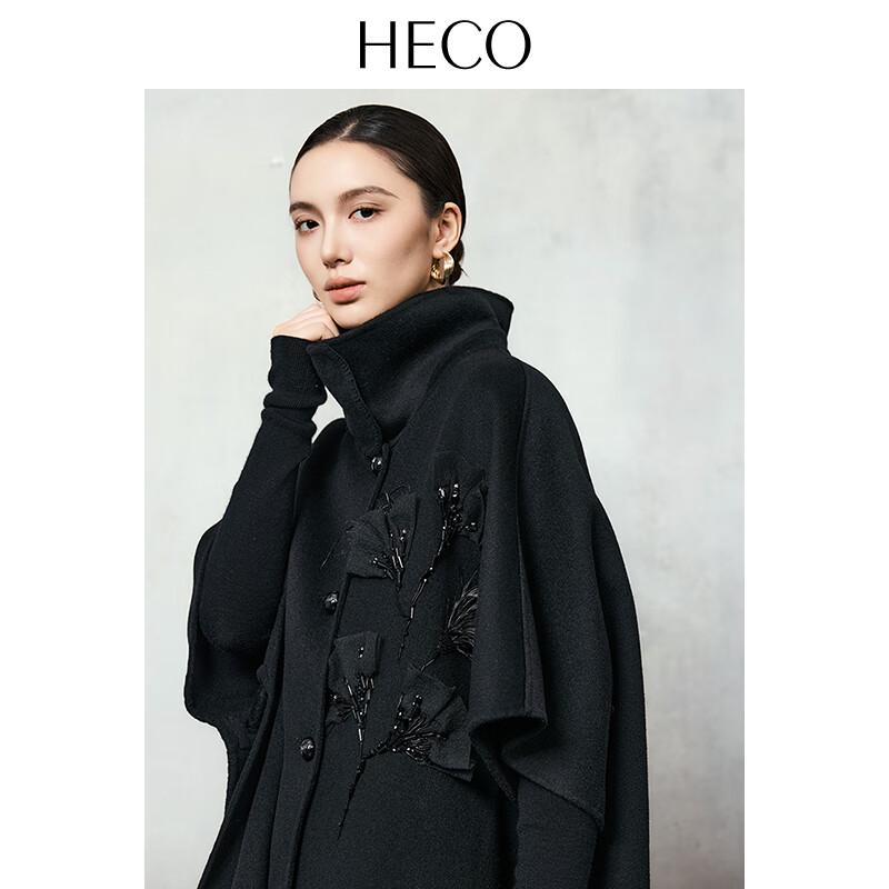HECO Women's Chinese Style Embroidered Wool Coat