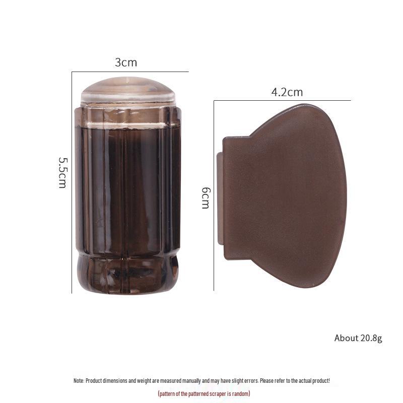 Large Silicone Nail Art Stamp with Lid - Single/Double Head French Design DIY Stamping Tools