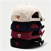 Love Heart Embroidered Docker Beanie Cap Adjustable Cotton Skullcap Casual Streetwear Short Beanie Hat Brimless Tang Hats