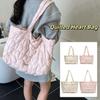 Large Capacity Puffy Tote Bag Korean Women's Handbag Elegant Quilted Heart Bag  Shoulder Bag