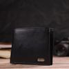 Convenient Horizontal Men's Wallet Made of Natural Smooth Leather CANPELLINI 21779 Black