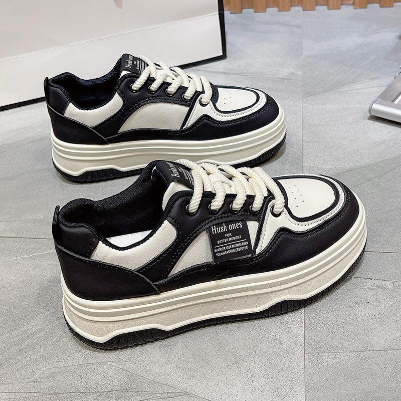 22 new spring and autumn muffin shoes heightened platform casual sports board shoes 35 чёрный