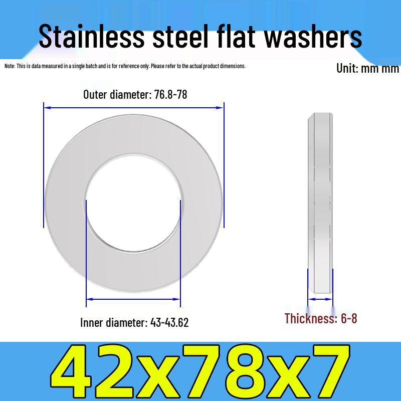 Jinguying Stainless Steel Flat Washer 201/304/316 Standard Size, No Burrs (GB97/DIN125)