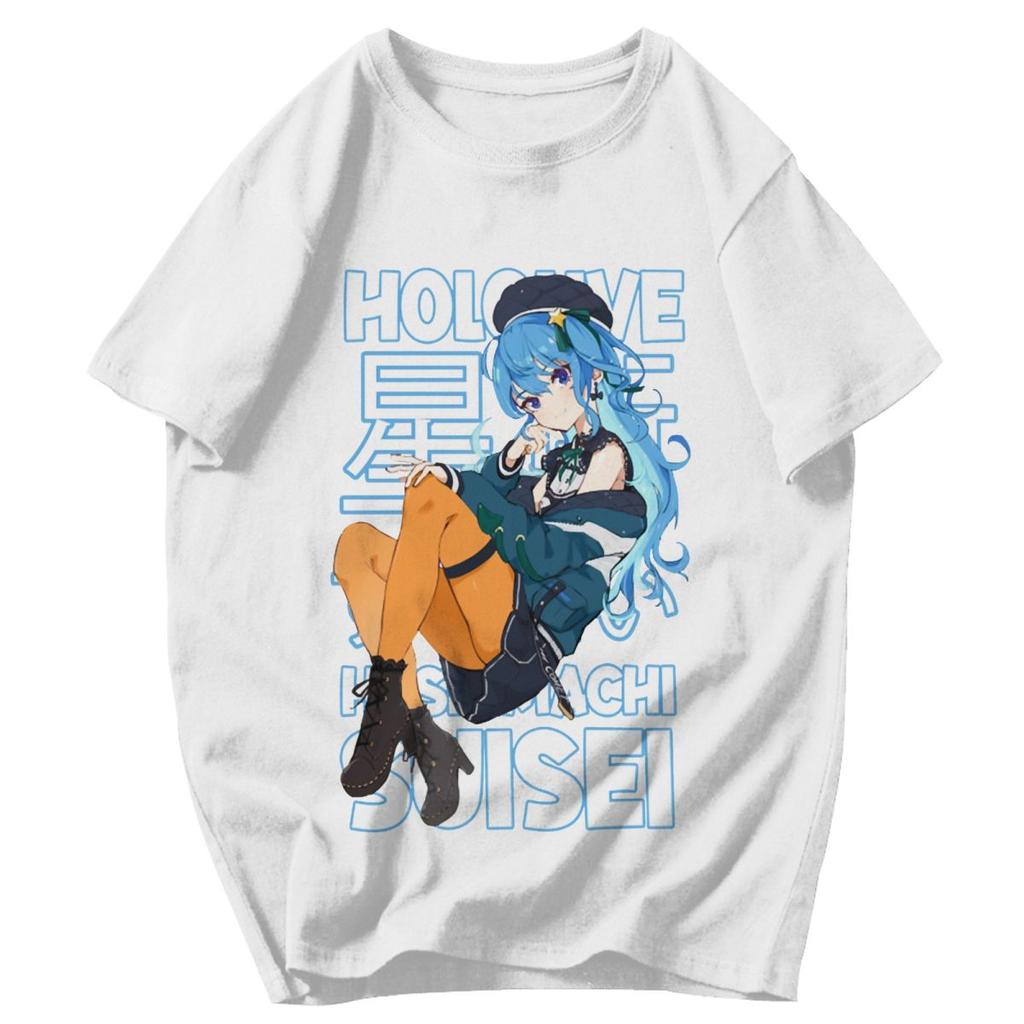 Men T Shirt Idol Showdown Hololive Hoshimachi Suisei Gifts Y2K Graphic Tees Unisex Clothes T Shirts