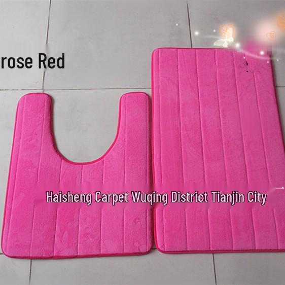 U-shaped Toilet Mat Set: Absorbent & Washable Bath Rug Pair