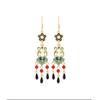 Chinese Style Gold-Plated Cloisonné Enamel Imitation Jade Tassel Earrings Recommended by Xiaohongshu Blogger