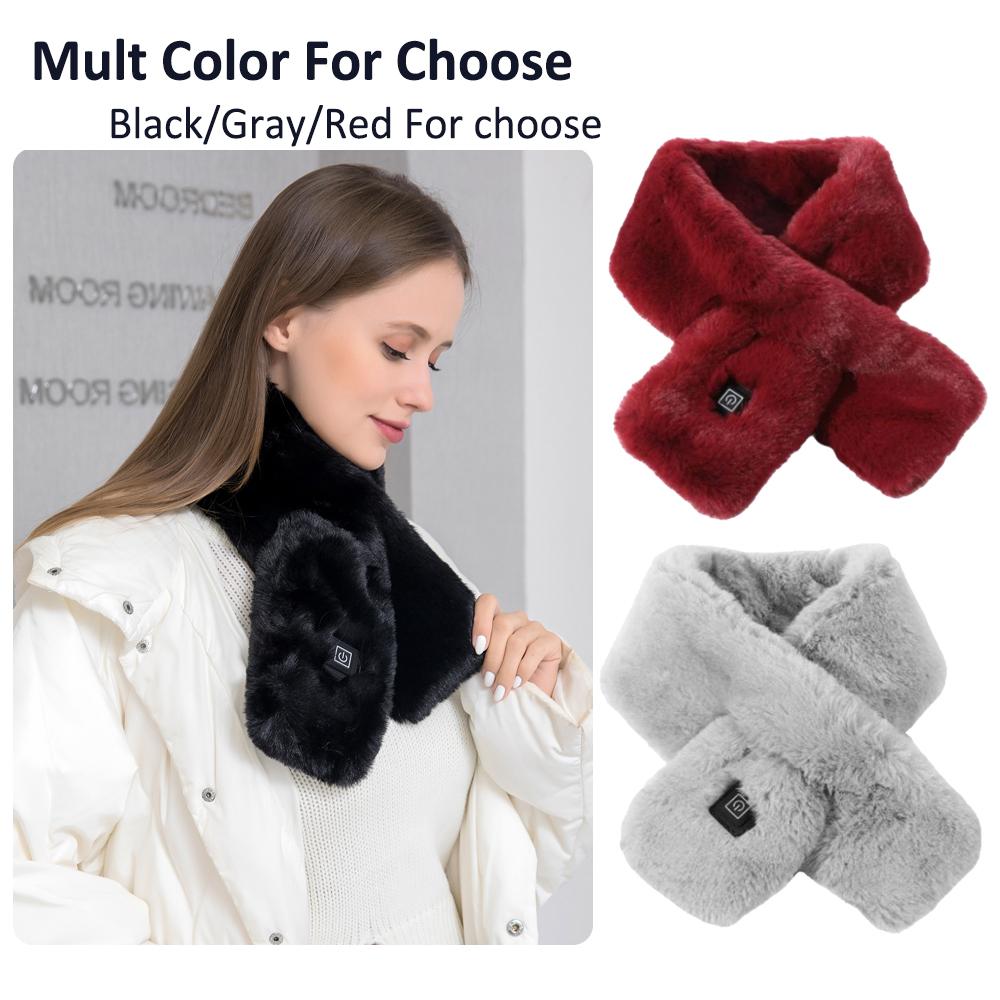 Cachecol de aquecimento USB elétrico aquecido pescoço envoltório almofada de aquecimento alívio da dor três engrenagens controle de temperatura pescoço aquecedor para mulheres homens