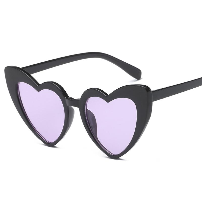 Heart Shaped Sunglasses Women Cat Eye Retro Love UV400 Black White Brand Eyewear Female Sun Glasses Men Shade