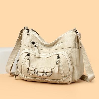 Dámská taška z měkké kůže Nová módní a všestranná Středního věku a starší matky Jedna taška Taška přes rameno Crossbody taška Ležérní cestovní batoh