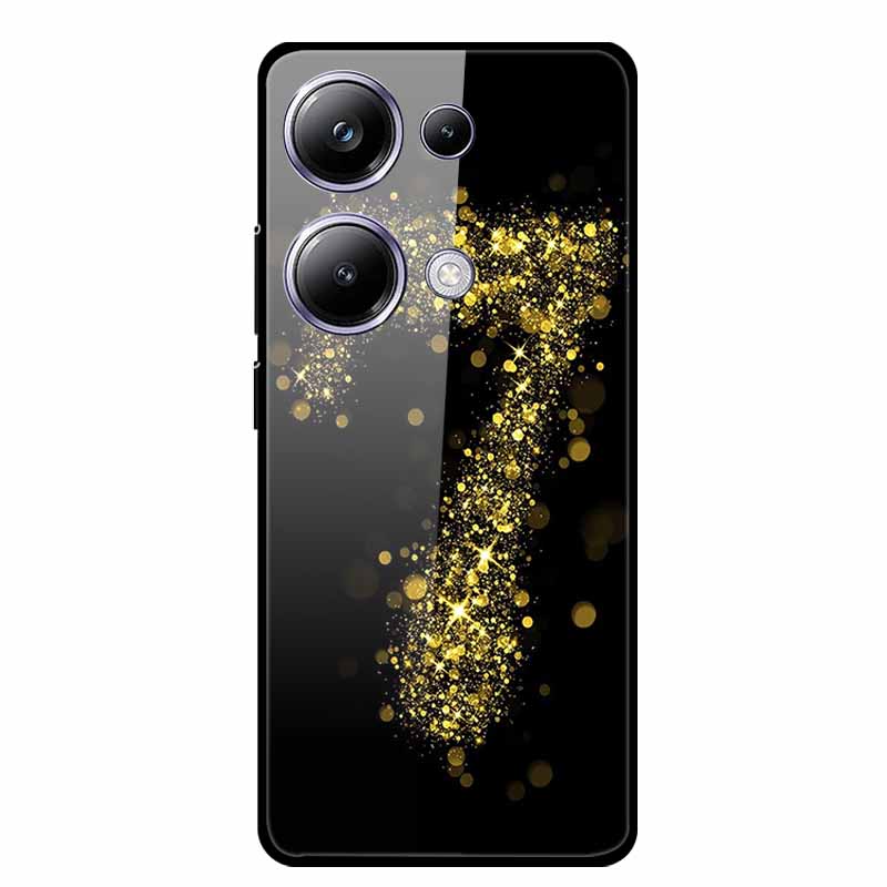 Glass Back Cover For Poco M6 Pro 4G Case M 6 M6Pro Hard Tempered Glass Case For Xiaomi Redmi Note 13 Pro Phone Case Soft Bumper