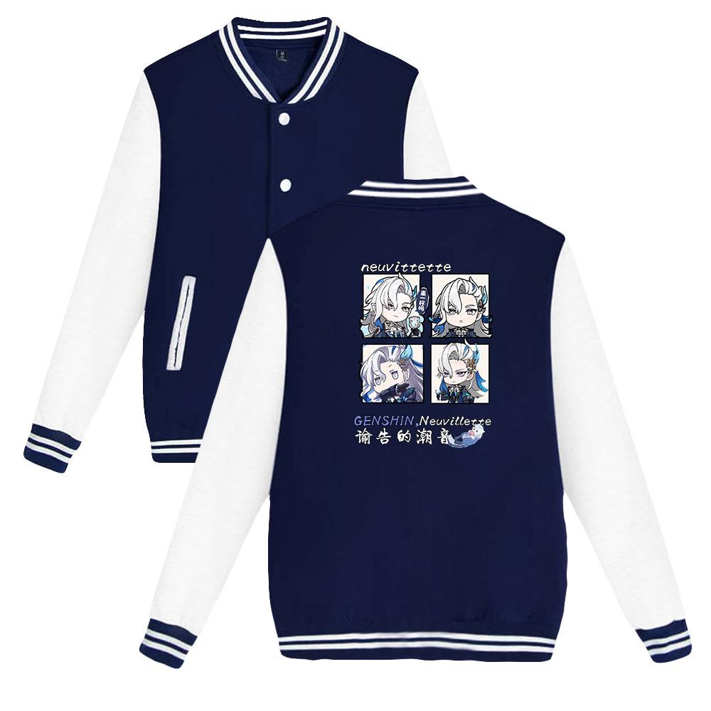Unisex Fashion Genshin Impact Printed Baseball Sweatshirt Women Men Outdoor Sport Jackets