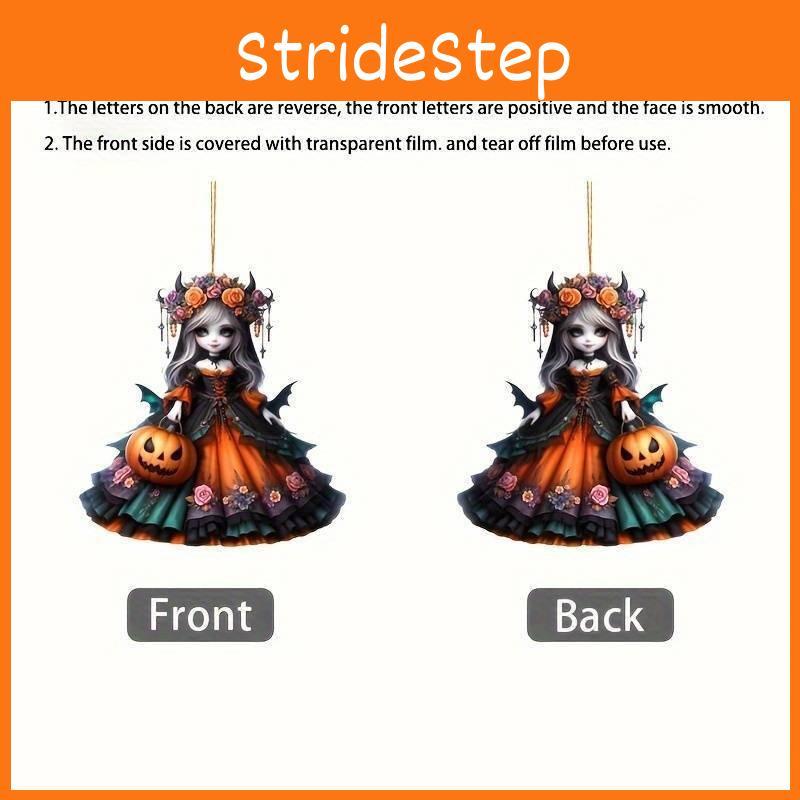Witch Pumpkin Halloween Pattern Acrylic Pendant For Holiday Decoration Prop