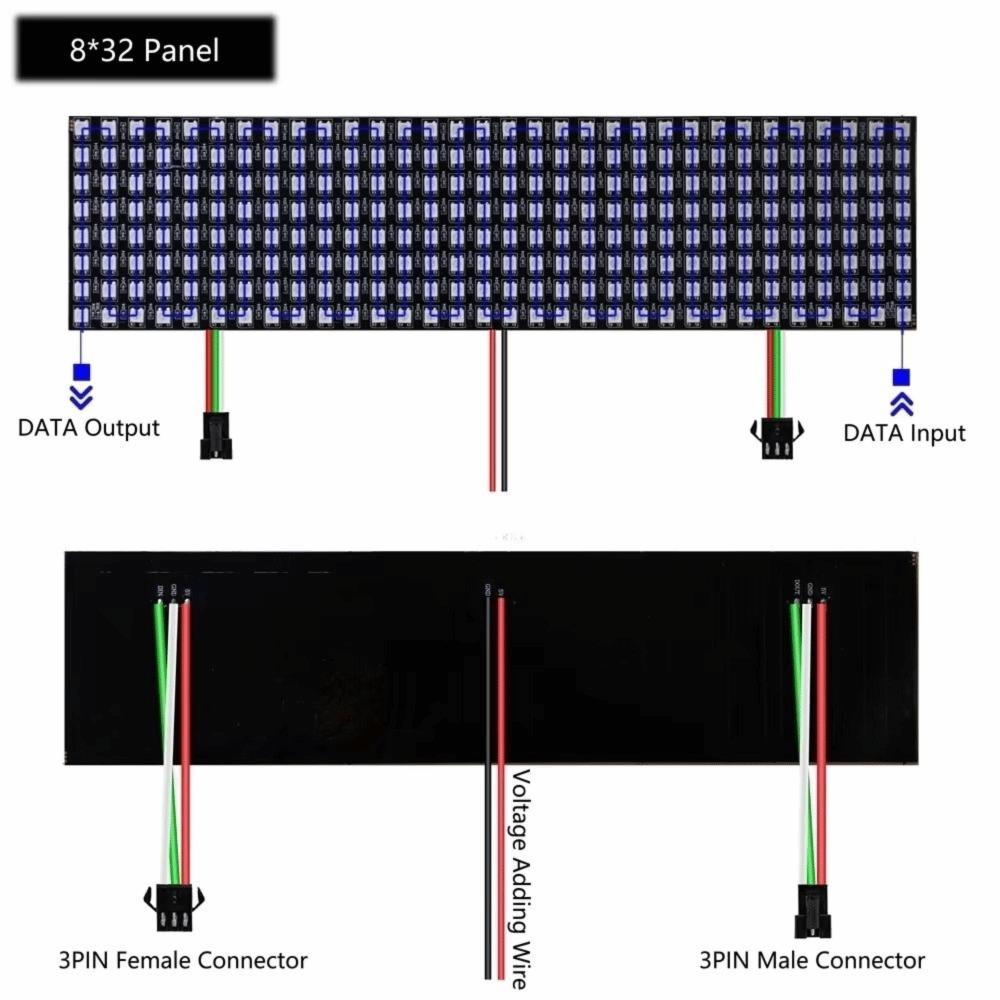 Flexible WS2812B LED Panel DC5V Pixel Screen Module Flexible LED Matrix  Digital Display
