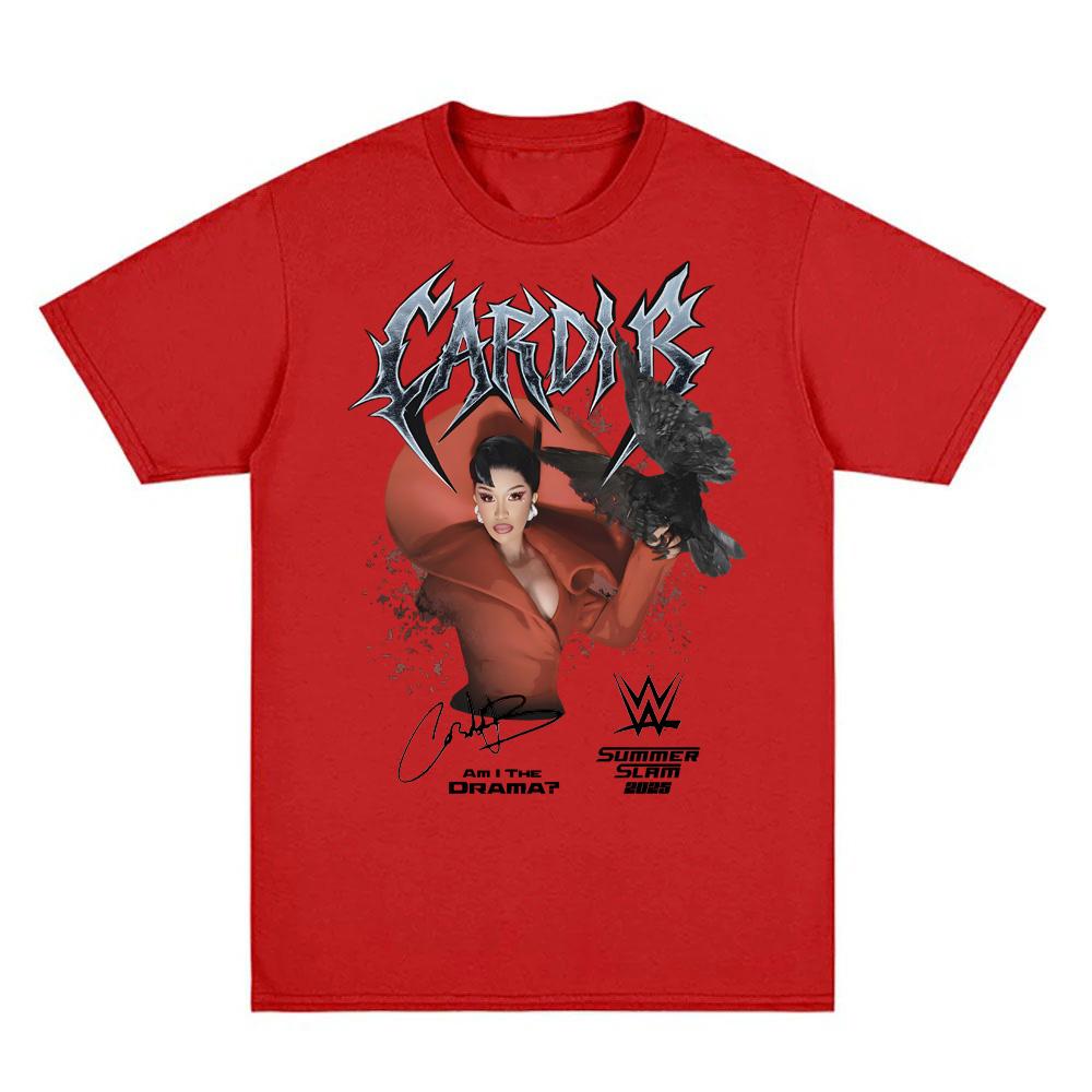 Cardi B Signed - AM I THE DRAMA T Shirt Sleeve Fashion Round NeckTee-shirt Summer 100%Cotton Tshirt Camiseta Hombre Summer Tops