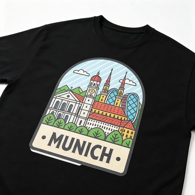 München Skyline Grafik T-Shirt für Unisex Unisex GerUnisexy Reise Souvenir T-Shirt