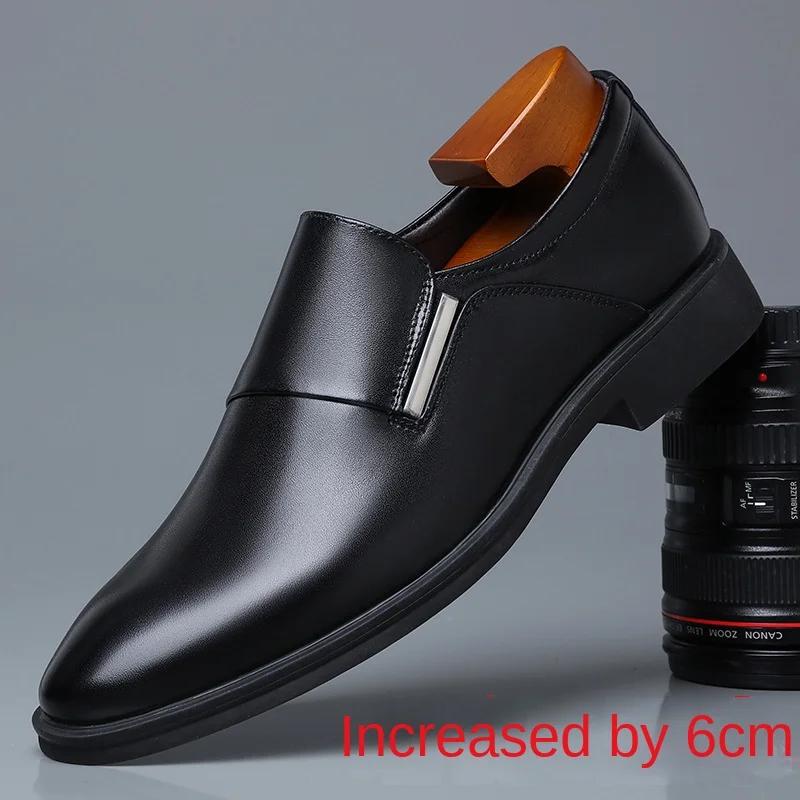 White Leather Dress Shoes Men's Spring Autumn Breathable 2025 New Formal Business Derby Shoes Man Casual English Shoes for Men