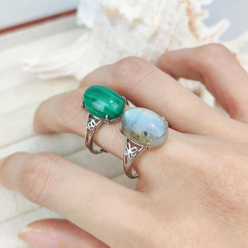 Adjustable Natural Crystal Tiger Eye Ring in Coffee Color