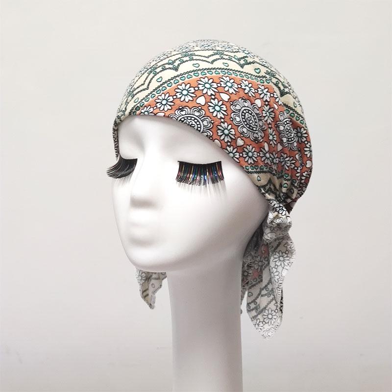 White Pirate Tricorne Bandana Chemotherapy Cap - Thin, Breathable, Adult Headwrap
