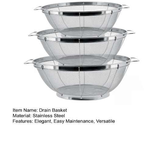 3 Stück Nudelsiebkorb Edelstahl-Netzsiebe mit Griffen Schnell ablaufendes Sieb für die Küche zum Spülen und Abtropfen