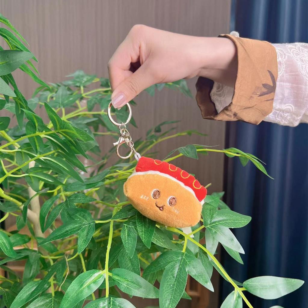 Roztomilé francouzské kreslené hranolky, hamburger a hot dog plyšové klíčenky mini figurky