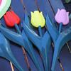 Decorative Tulips Flower Design Fence PVC Garden Fence for Interlocking of Yard and Pathway Borders Gardening Supply