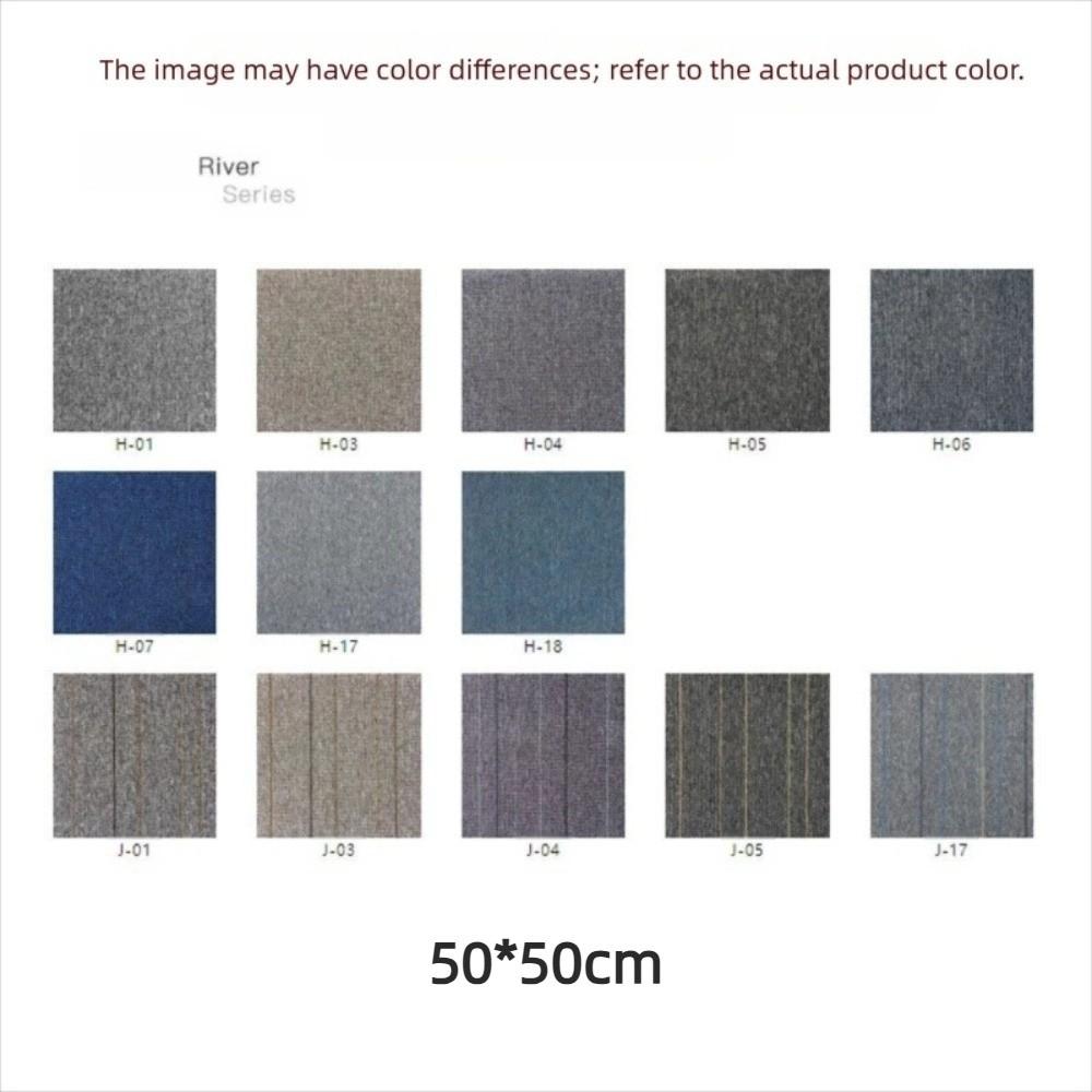 4pcs with Glue Square Patchwork Carpet 50cmX50cm Office Floor Mute Rug  Kitchen Living Room