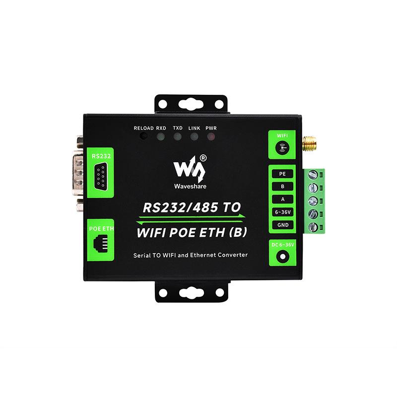 Industrial RS232/485 to WiFi & Ethernet Modbus Gateway with POE