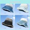 Vintage Denim Fisherman Hat With Wide Brim For Sun Protection And Sunshade In Spring Autumn Style