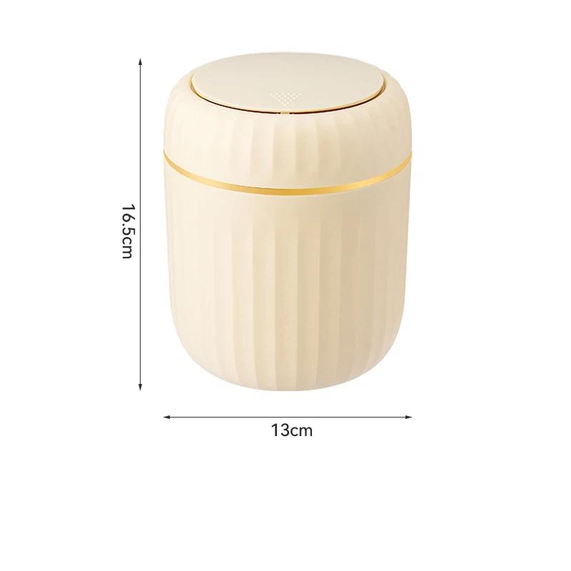 Mini Desktop Trash Can Press Type Covered Desktop Trash Can Bedroom Office Desk Desk Organizer Storage Bin Home Plastic TrashCan