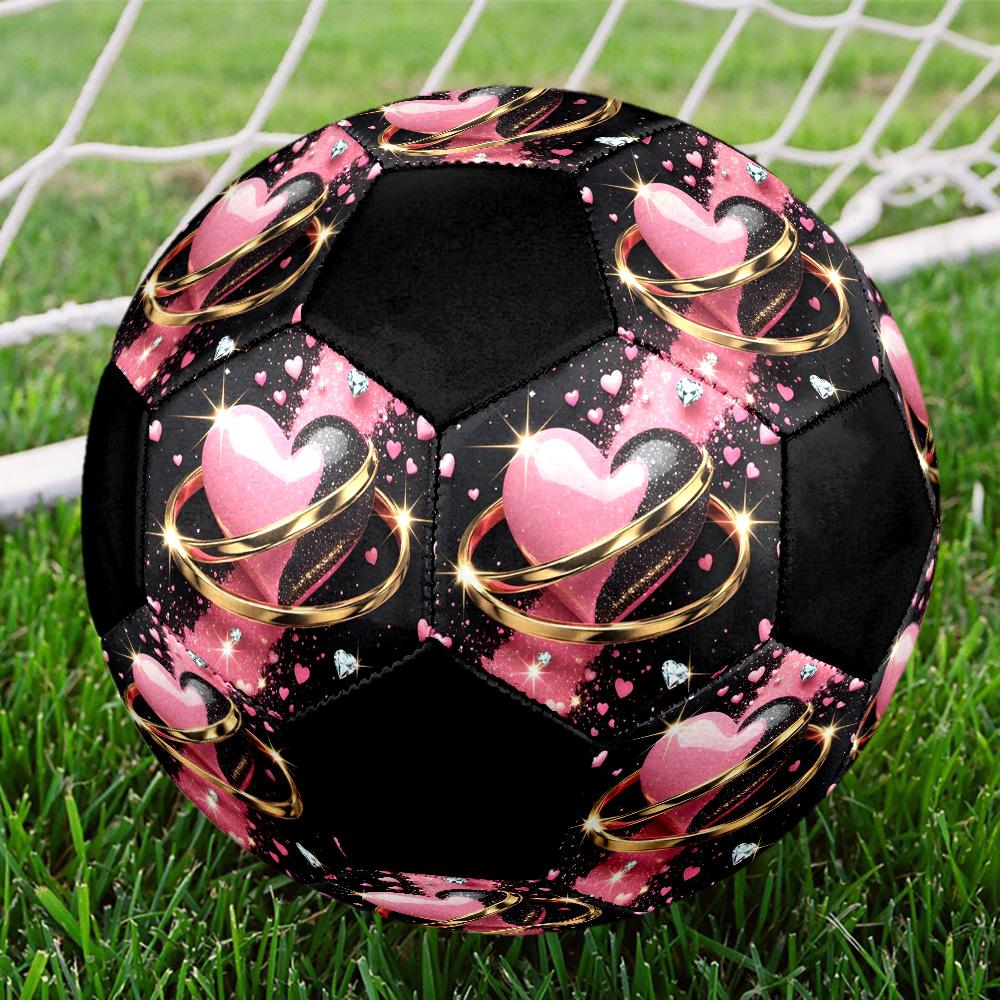 Heart Indoor Soccer Ball Colorful Machine Stitched PVC Size 5 Team Training Competition Ready Durable High-Bounce Cool Sports Gift