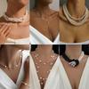 Imitation Pearl Necklace Wholesale European and American Fashion Retro Jewelry Women's Light Luxury Niche High-end Choker Collar