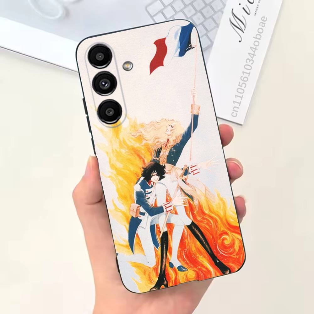 Rose of V-Versailles Lady Oscar Phone Case For Samsung S25,24,21,22,23,20,S30,Ultra,Plus,Fe,Lite,Note,5G Black Soft