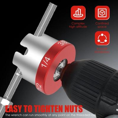 Hex Shank Nut Spinning Drill Attachment Time-Saving Aluminum Alloy Nut Driver Extractor Metal Construction Quick Release