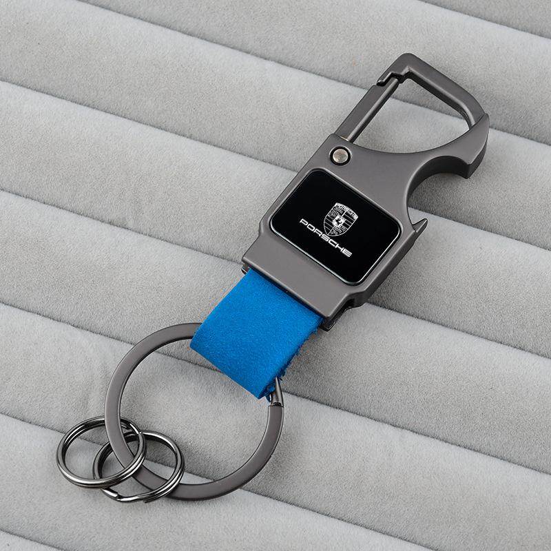 Multifunktionell flasköppnare Bilnyckelring Nyckelhållare Nyckelring För Porsche Panamera Cayenne Taycan 911 718 Macan Carrera-GT 928