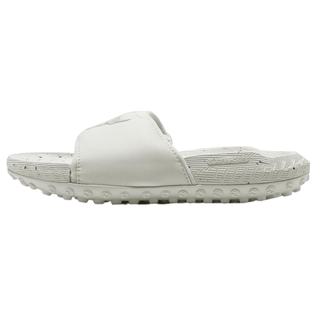 Under Armour Project Rock 3 Slides Unisex White Halo Grey 3026034-100 40