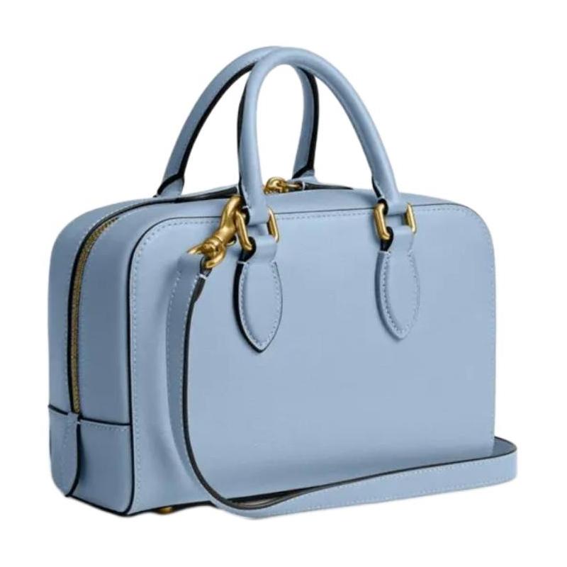 COACH Bowery 24 Solid Color Removable Shoulder Strap Calf Leather Shoulder Handbag Medium Women's Bluebell