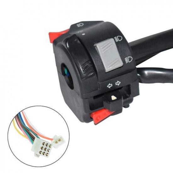 

7/8 ATV Quad Bar Switch Headlight Indicator Light Beam Winker Horn Wire Harness