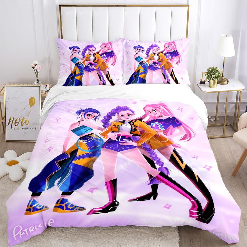 Colorful Fashion Friends Bedding Set - 3 Piece Comforter Cover Gift for Bedroom,Includes No InsertB125