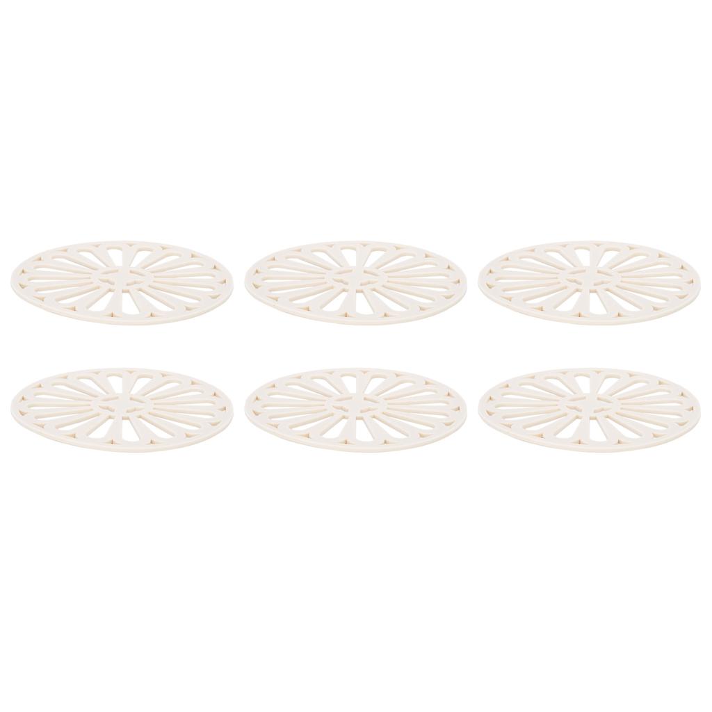 6 ks Podložka pod sklenici Kulatá Zesílená Kreativní Izolační podložka Kuchyňská Stolní podložka Domácí potřeby Béžová