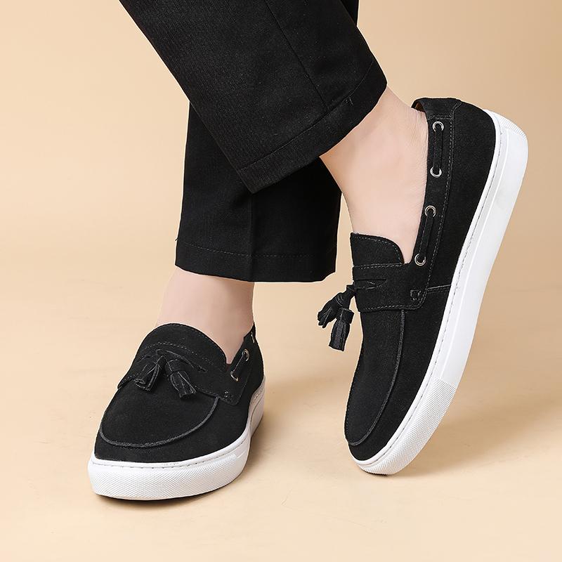 Fashion Men'S Business Casual Shoes Handmade Leather Driving Footwear Leisure Walk Loafers Outdoor Moccasins Male Slip On Flats