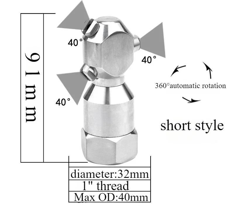 Stainless Steel 360 Degree Automatic Rotating Fan-shaped Nozzle Bottle Can Cleaning Industrial Spray Nozzle