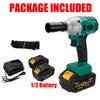 168V 500Nm Cordless Electric Wrench Impact Brushless Driver Power Tool Rechargeable Lithium Battery Household Drill
