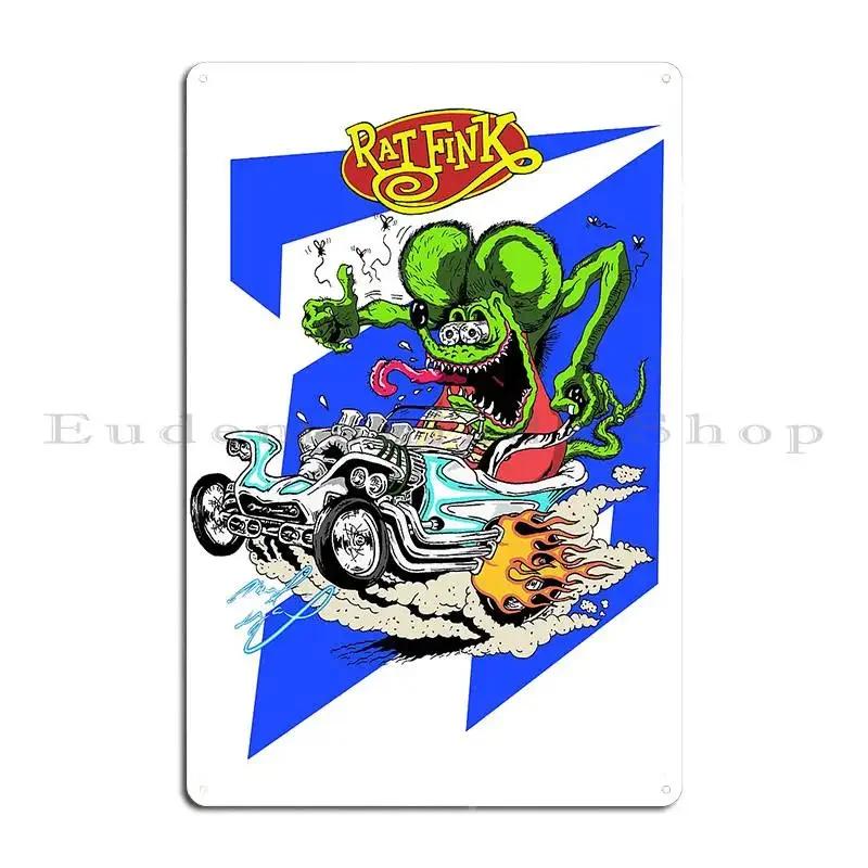 Rat Fink Hot Rod  Metal Sign Home Home Bar Printed Garage Tin Sign Poster