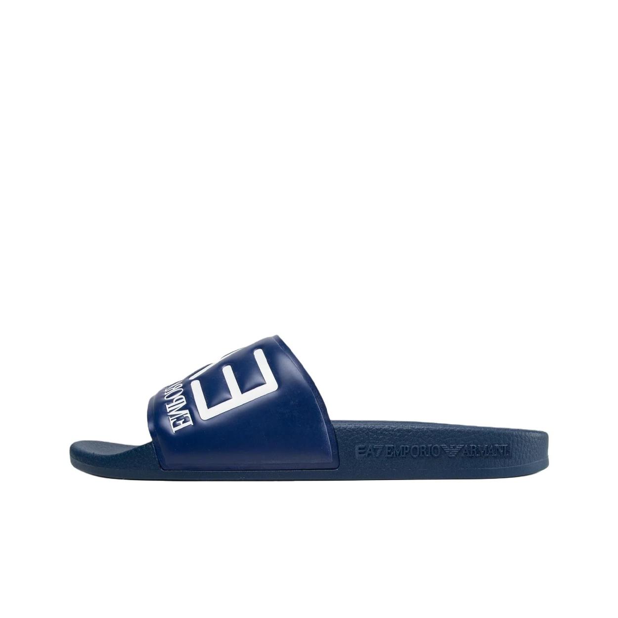 EMPORIO ARMANI EA7 Round Toe Open Toe Slide Slippers Men Blue XCP001XCC2200024 40