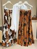 Chic Retro Print A-line Pleated Skirt for Women - Spring/Summer