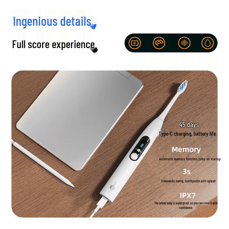 BoHao T36 Smart Sonic Electric Toothbrush with Screen CN Plug (adapter Included)